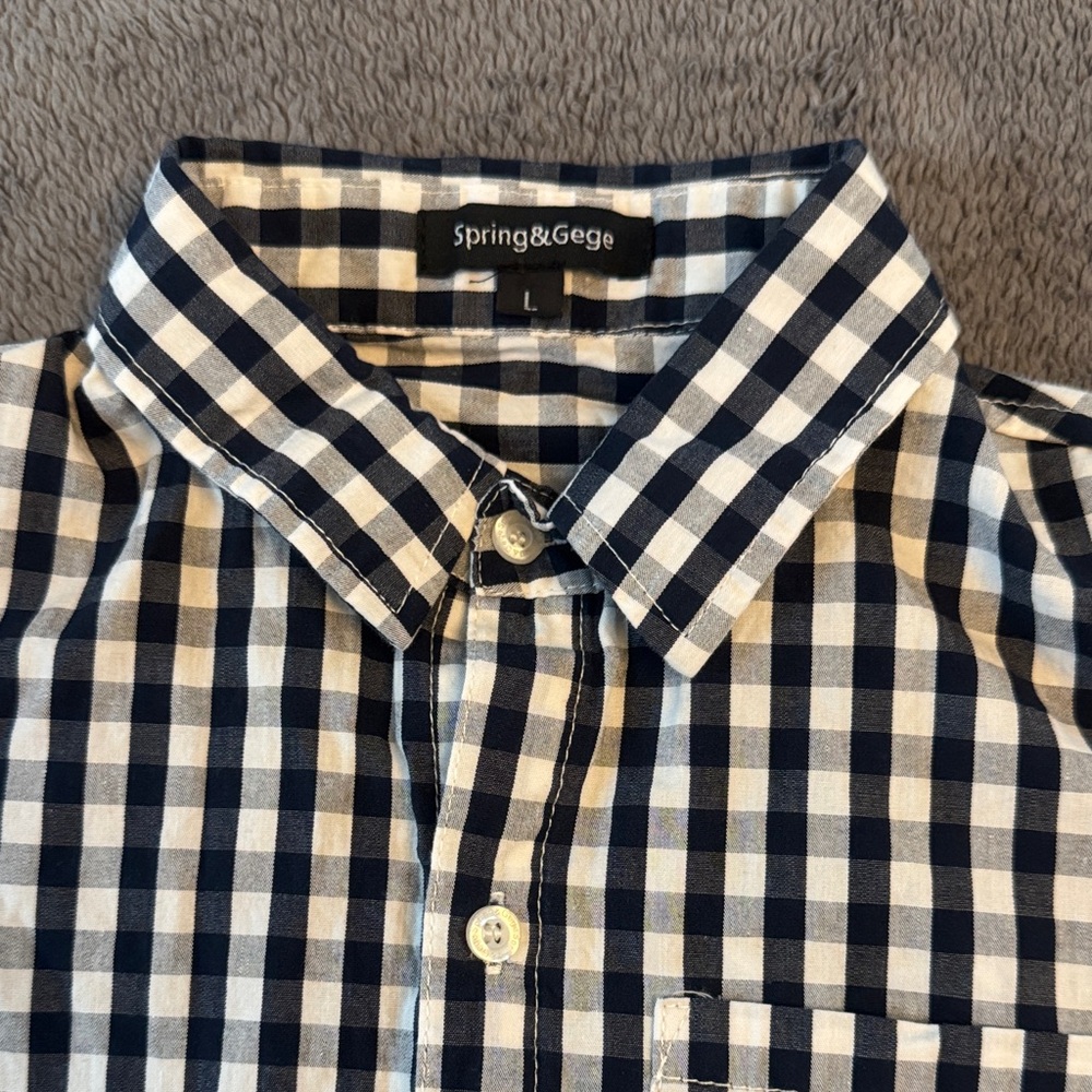 Boys Classic Black and White Checkered short sleeve Shirt